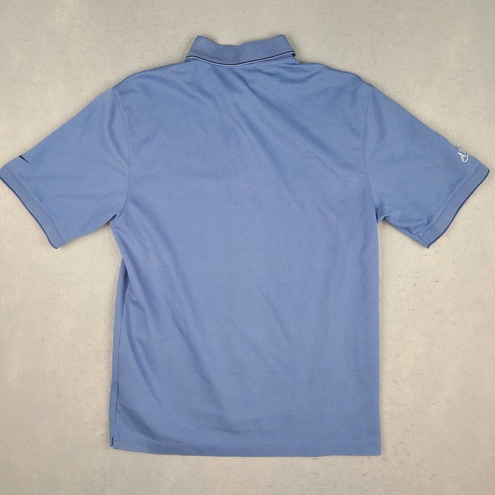Nike Golf‎ Polo Shirt Men’s Medium Blue Dri-Fit Short Sleeve Logos Embroidered - Picture 5 of 12